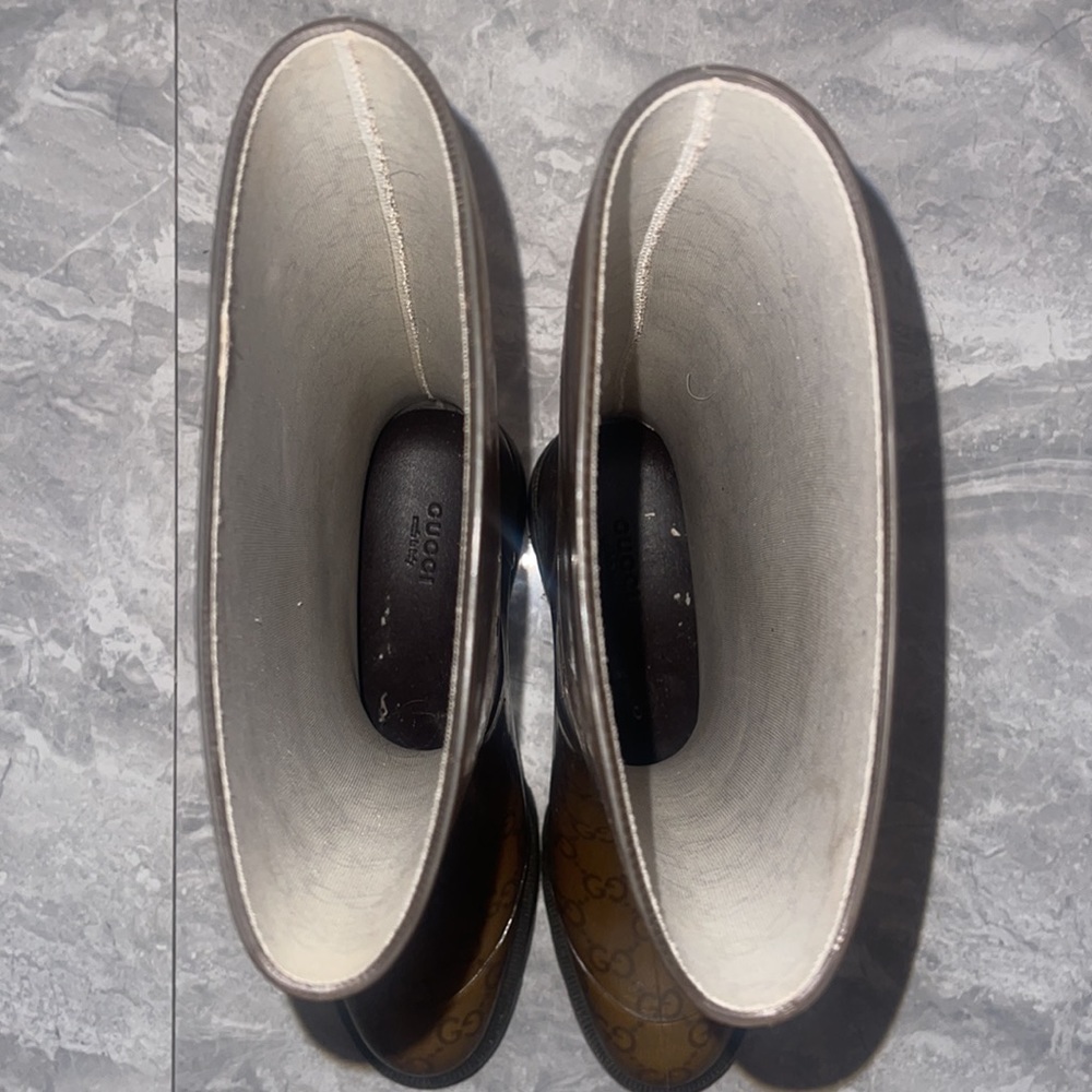 Gucci Women's Light Brown Rubber Rain Boots - Picture 4 of 4